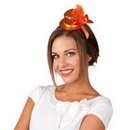 Mini chapeau orange femme