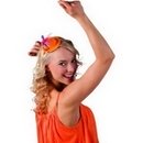 Mini chapeau orange plumettes tricolore adulte