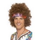 Perruque afro hippie marron homme