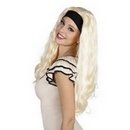 Perruque blonde cheveux longs avec bandeau femme