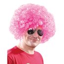 Perruque clown afro rose fluo adulte - 160g