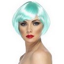 Perruque cabaret courte turquoise femme