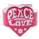 6 Ronds de serviette fuchsia Hippie Peace and Love