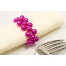 2 ronds de serviette en perles fuchsia