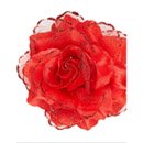 Rose rouge pour cheveux femme